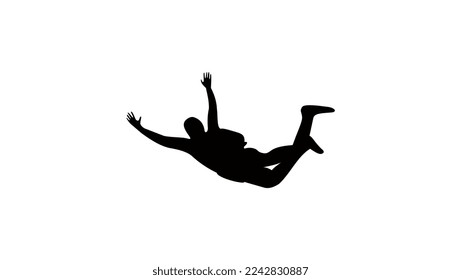 skydiver silhouette, high quality vector