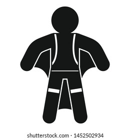 Skydiver top view icon. Simple illustration of skydiver top view vector icon for web design isolated on white background