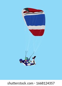 skydiver vector illustration, parachuting, parachutist, wing, swooper, Dubai