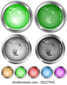 Skydiver. Vector internet buttons.