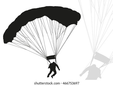 Skydivers.Vector illustrations
