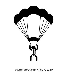 skydiving extreme sport icon vector illustration design