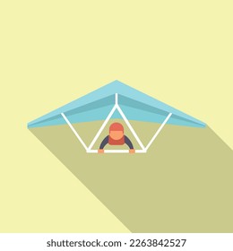 Skydiving fly icon flat vector. Hang glider. Air man