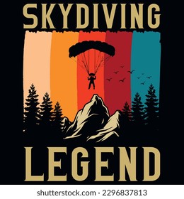 Skydiving graphic vintagvintages tshirt design 