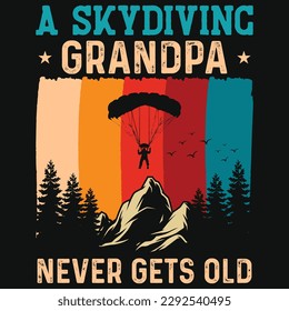 Skydiving graphics tshirt design vector design 