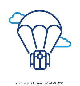 Skydiving Icon Element For Design