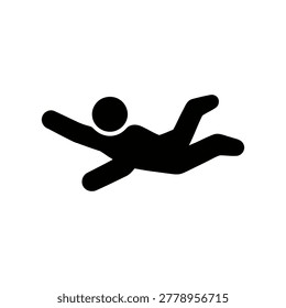 Skydiving Icon Illustration Containing freefall jump, parachute sport, and air adventure