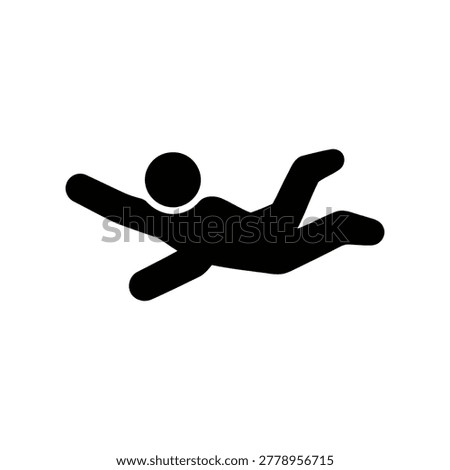 Skydiving Icon Illustration Containing freefall jump, parachute sport, and air adventure