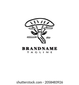 icono de diseño de dibujos animados del logo de skydiving ilustración vectorial moderna