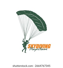 Vetor de design de logotipo Skydiving. Silhueta Skydiving Player Ilustração de Modelo