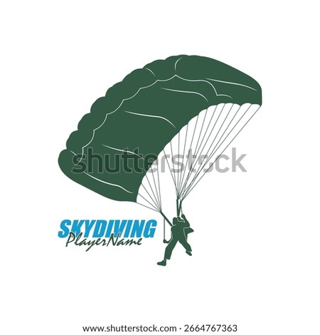 Skydiving logo design vector. Silhouette Skydiving Player Template Illustration