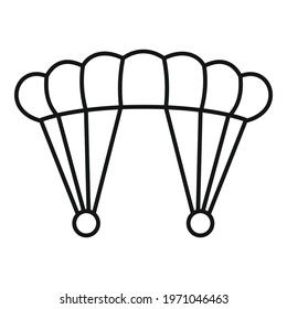 Skydiving parachute icon. Outline Skydiving parachute vector icon for web design isolated on white background