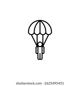 skydiving, parachute icon vector sign