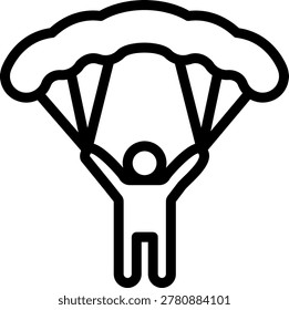 Skydiving Parachute Vector Design Icon Style