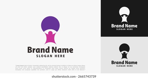 design de logotipo de gente de paraquedismo. ilustração vetorial
