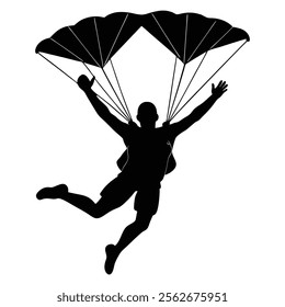 Skydiving Silhouette graphic representation vector