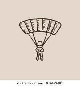 Icono de skydiving sketch.