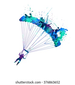 Skydiving, Splash paint parachutist