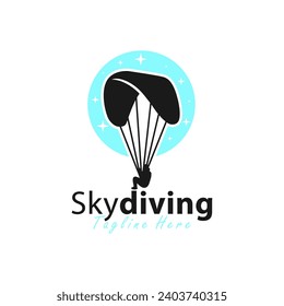 skydiving sport illustration logo design