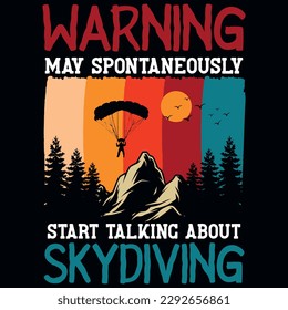 Skydiving vintages tshirt design vector design 