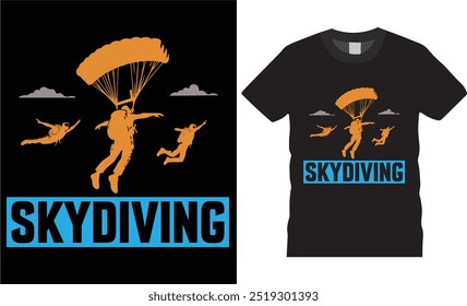 Skydiving,Retro vintage Skydiving Sunset Airplane Skydive Parachute Jump T-Shirt Design. Skydiving Lovers best t- shirts deasing ready for benner,poster,pod any print,item