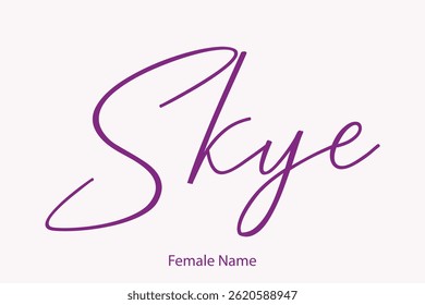 Skye Baby Girl Name In Stylish Cursive Typography Text