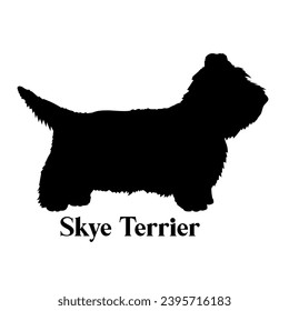 Skye Terrier Dog silhouette dog breeds dog monogram logo dog face vector