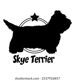 Skye Terrier dog silhouette,  dog, dog breeds, logo, vector, silhouette, logo design, animal, illustration, icon, sign, design, black,  symbol, pet