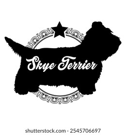 Skye Terrier dog silhouette, dog, dog breeds,  vector, silhouette, logo design, animal, illustration, icon, sign, black, pet