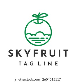 Skyfruit Logo Concept. Sky in the Fruit Orange
