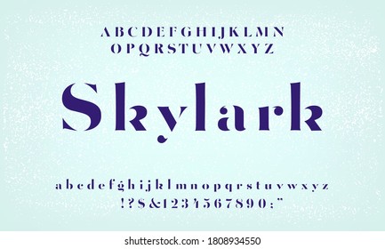 Skylark elegant alphabet, ideal for fashion design and luxury boutique graphics.