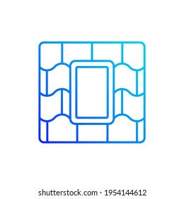 Skylight windows gradient linear vector icon. Outward opening, fixed window set into roofline. Venting skylight. Thin line color symbols. Modern style pictogram. Vector isolated outline drawing