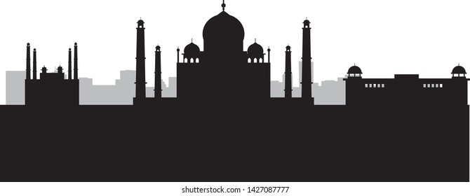 skyline of Agra city in India