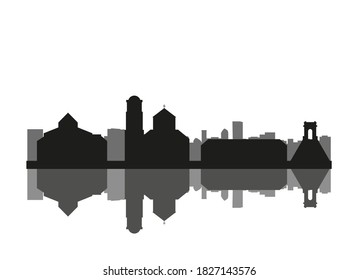 skyline of ancona city in italy
