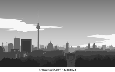 Skyline of Berlin, illustration