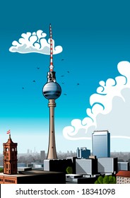 Skyline of Berlin with television tower