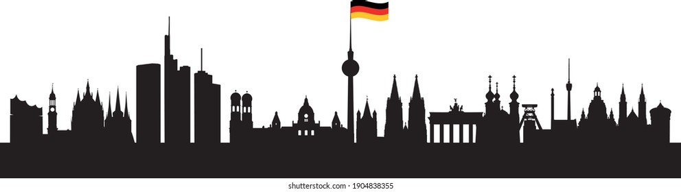 Skyline of the big citys in Germany