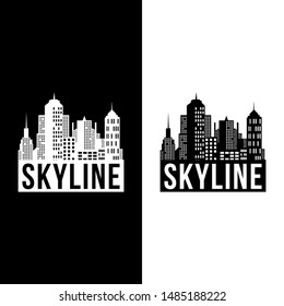 Skyline Black White Vector Stock Vector (Royalty Free) 1485188222 ...