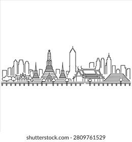 Skyline blend: bangkok’s temples and modern towers