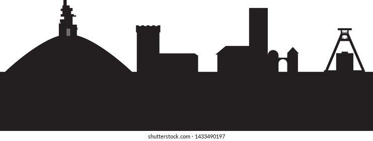 Skyline of Bochum city in Germany