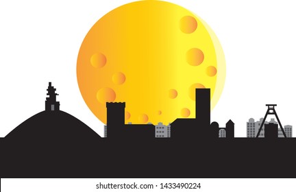 Skyline of Bochum city in Germany