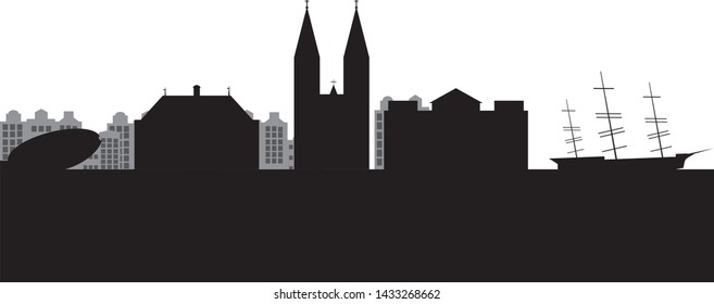 Skyline of Bremen city in Germany