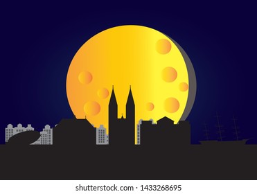 Skyline of Bremen city in Germany