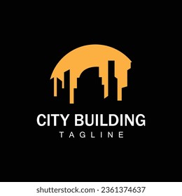 Skyline Building Logo, Simple Modern Design Vector Illustrator Template