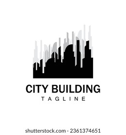 Logotipo de construcción Skyline, plantilla de ilustrador de vectores de diseño moderno simple
