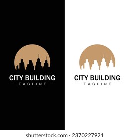Skyline Building Logo, Simple Modern Design Vector Illustrator Template
