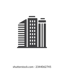 Skyline buildings vector icon. filled flat sign for mobile concept and web design. City skyline buildings glyph icon. Symbol, logo illustration. Vector graphics