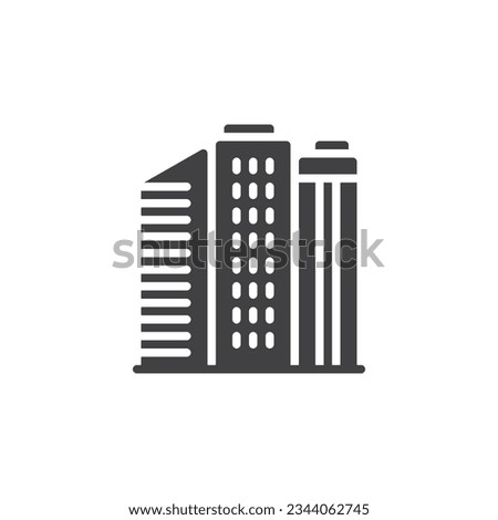 Skyline buildings vector icon. filled flat sign for mobile concept and web design. City skyline buildings glyph icon. Symbol, logo illustration. Vector graphics