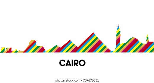 Skyline of Cairo on a white background, Vector illustration