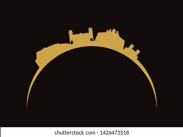 Skyline City Alicante Spain Stock Vector Royalty Free